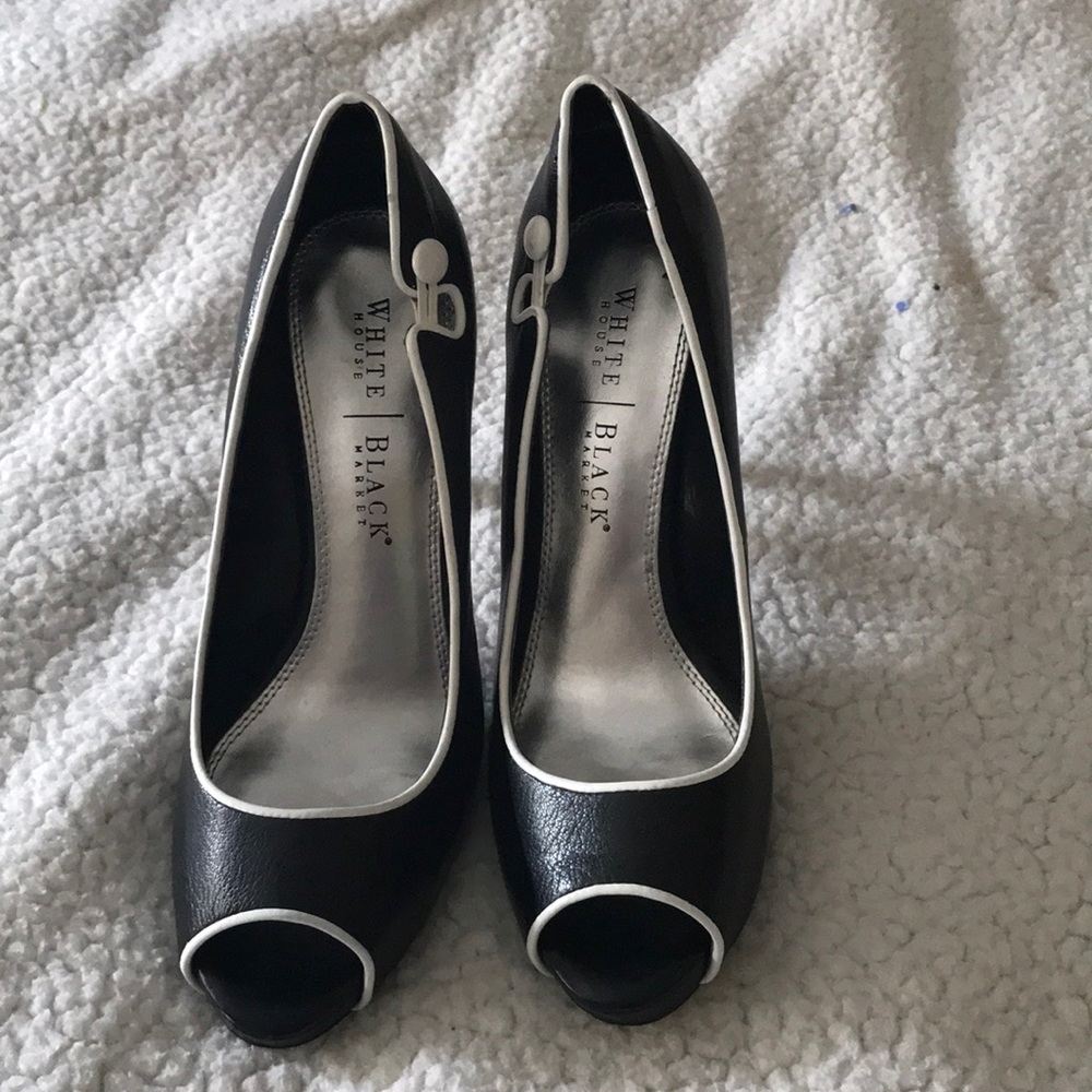 White House / Black Market peep toe heels
